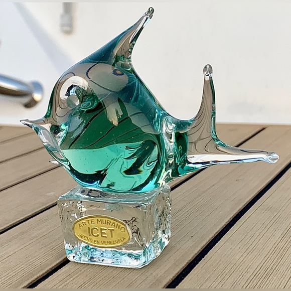 Vintage Authenticated Murano Arte Venezuela ICET Hand Blown Art Glass Angelfish - Picture 7 of 16